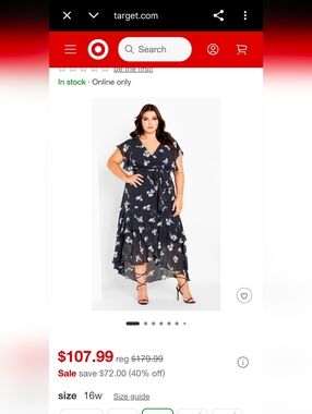 City Chic Navy Floral High-Low Wrap Dress